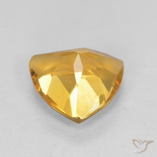 Citrino Naranja dorado natural de 0.92 ct, Trillón, VVS-VS