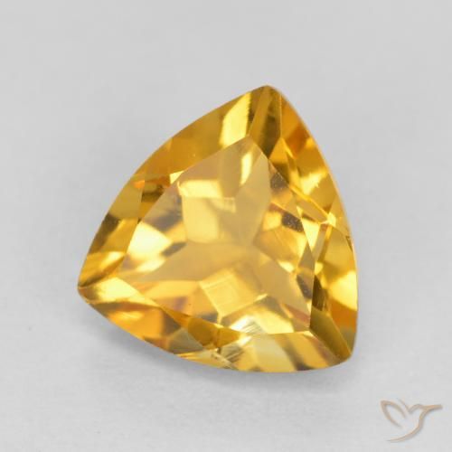 Citrino Naranja dorado intenso natural de 0.97 ct, Trillón, VVS-VS