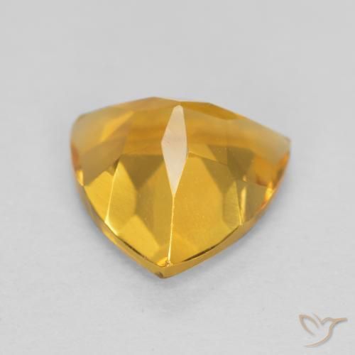 Citrino Naranja dorado intenso natural de 0.97 ct, Trillón, VVS-VS