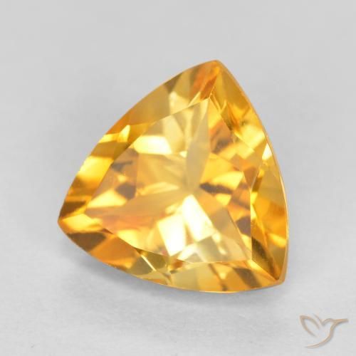 Citrino Naranja dorado intenso natural de 1.08 ct, Trillón, VVS-VS
