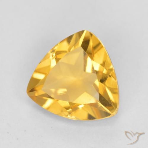 Citrino Dorado claro natural de 0.96 ct, Trillón, VVS-VS