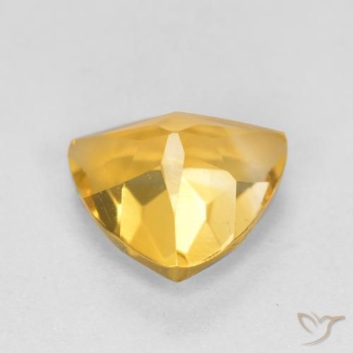 Citrino Dorado claro natural de 0.96 ct, Trillón, VVS-VS