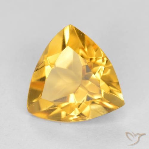 Citrino Dorado medio natural de 0.97 ct, Trillón, VVS-VS