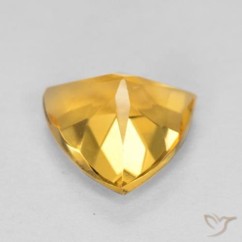 Citrino Dorado medio natural de 0.97 ct, Trillón, VVS-VS