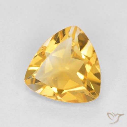 Citrino Dorado oscuro medio natural de 0.86 ct, Trillón, VVS-VS