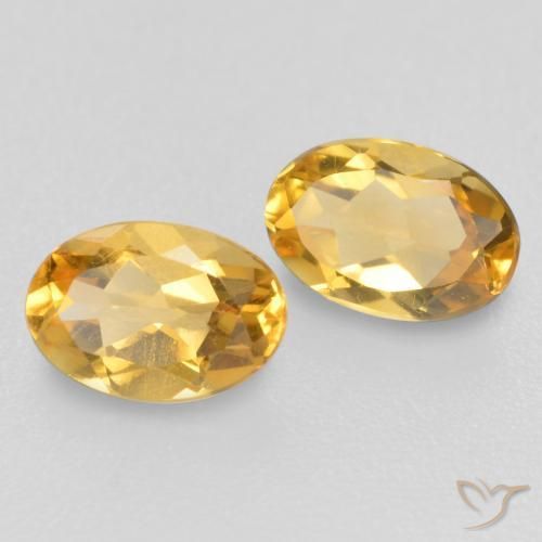 Gemas de Citrino Dorado medio natural de 0.83 ct, Ovalada, VVS-VS
