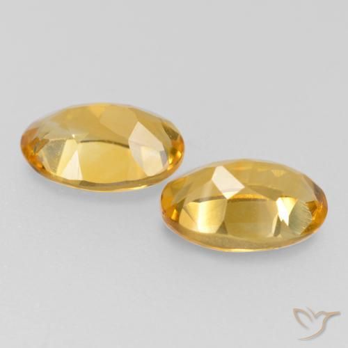 Gemas de Citrino Dorado medio natural de 0.83 ct, Ovalada, VVS-VS