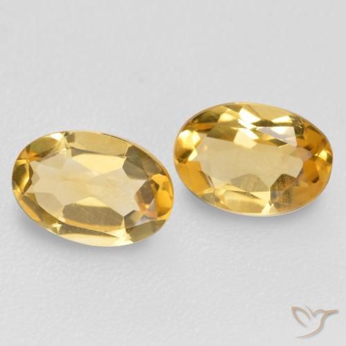 Gemas de Citrino Dorado medio natural de 0.73 ct, Ovalada, VVS-VS