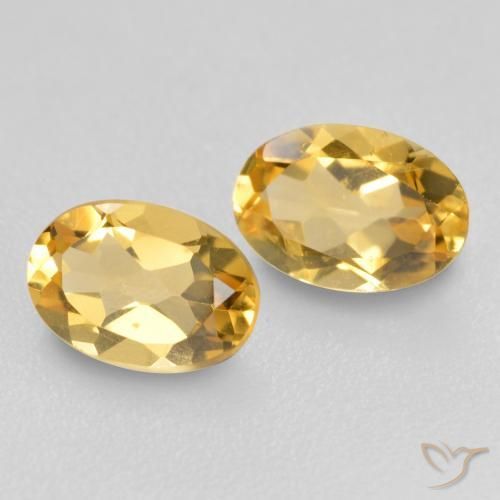 Gemas de Citrino Dorado claro medio natural de 0.80 ct, Ovalada, VS