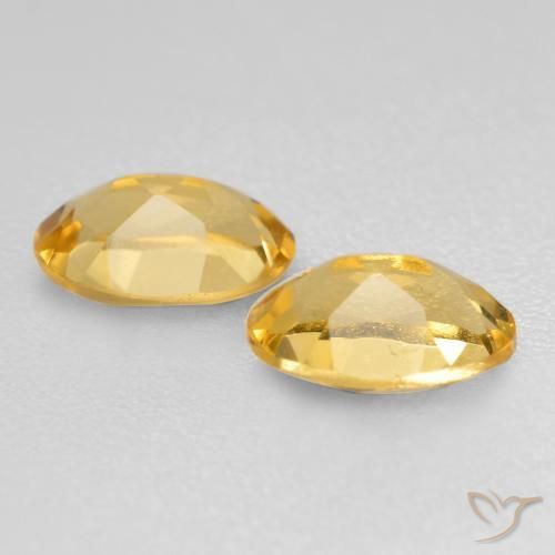 Gemas de Citrino Dorado claro medio natural de 0.80 ct, Ovalada, VS
