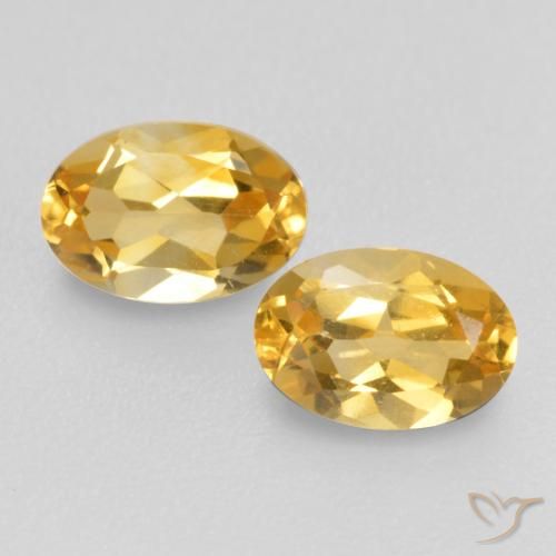 0.83ctw Natural Naranja dorado Citrino, Ovalada, VVS-VS