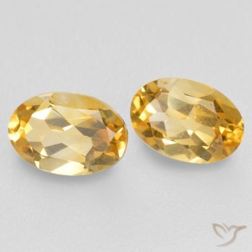 Gemas de Citrino Naranja dorado natural de 0.83 ct, Ovalada, VVS-VS