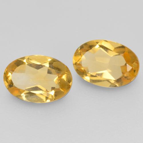 Gemas de Citrino Dorado medio natural de 0.80 ct, Corte Óvalo, VS