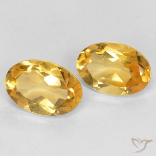 Gemas de Citrino Dorado naranja claro medio natural de 0.75 ct, Ovalada, VS