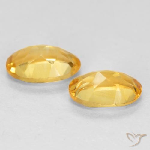 Gemas de Citrino Dorado naranja claro medio natural de 0.75 ct, Ovalada, VS