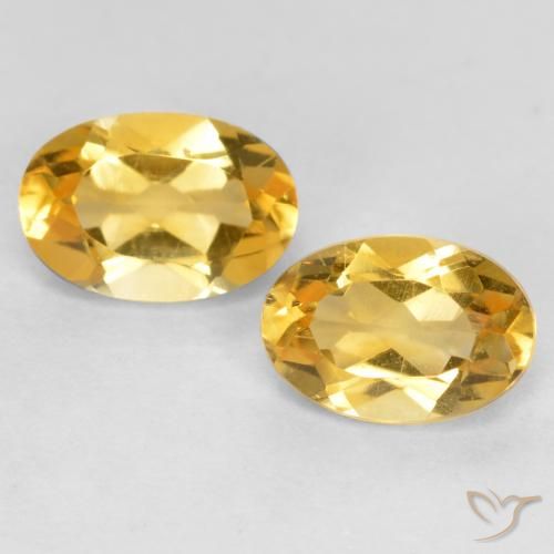 0.83ctw Natural Naranja dorado Citrino, Ovalada, VS