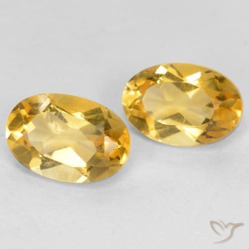 Gemas de Citrino Naranja dorado natural de 0.83 ct, Ovalada, VS