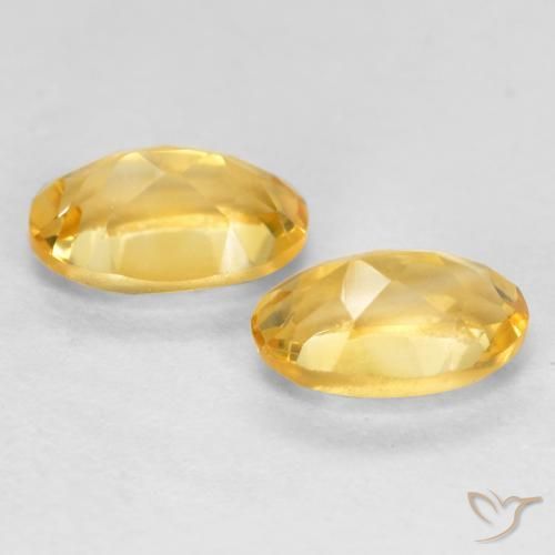 Gemas de Citrino Naranja dorado natural de 0.83 ct, Ovalada, VS