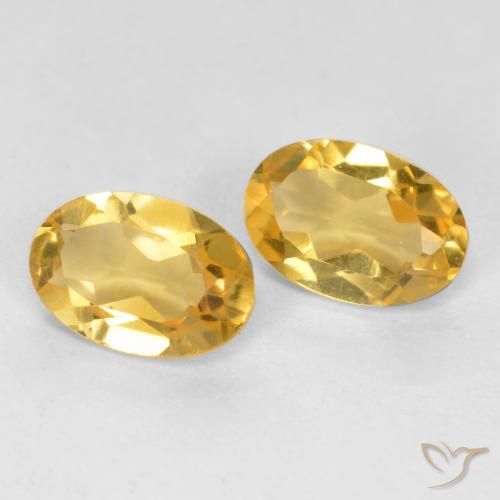 Gemas de Citrino Naranja dorado natural de 0.74 ct, Ovalada, VS