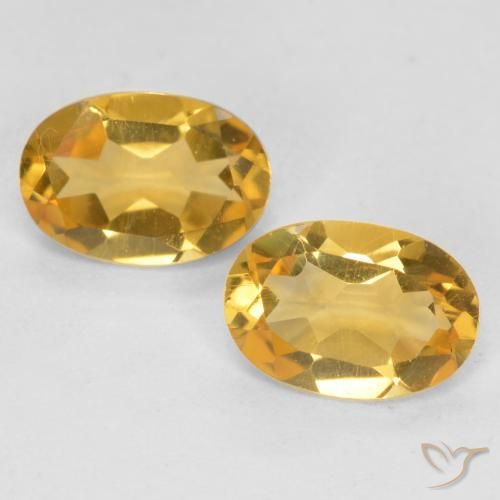 0.74ctw Natural Dorado medio Citrino, Ovalada, VS