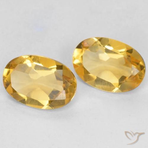 Gemas de Citrino Dorado medio natural de 0.74 ct, Ovalada, VS