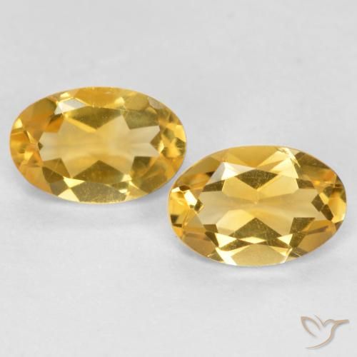 0.68ctw Natural Dorado medio Citrino, Ovalada, VS