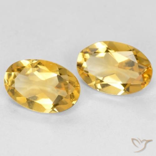 Gemas de Citrino Dorado medio natural de 0.68 ct, Ovalada, VS
