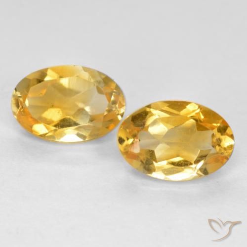 0.90ctw Natural Dorado medio Citrino, Ovalada, VS