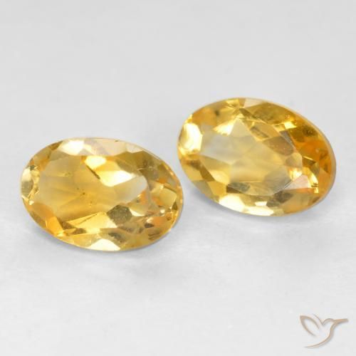 Gemas de Citrino Dorado medio natural de 0.90 ct, Ovalada, VS
