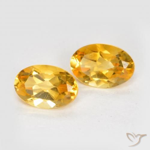 Gemas de Citrino Dorado oscuro medio natural de 0.81 ct, Ovalada, VS