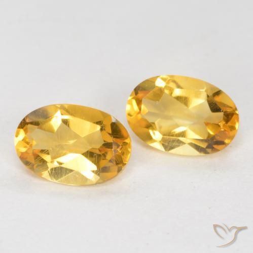 Gemas de Citrino Naranja dorado intenso natural de 0.81 ct, Ovalada, VS