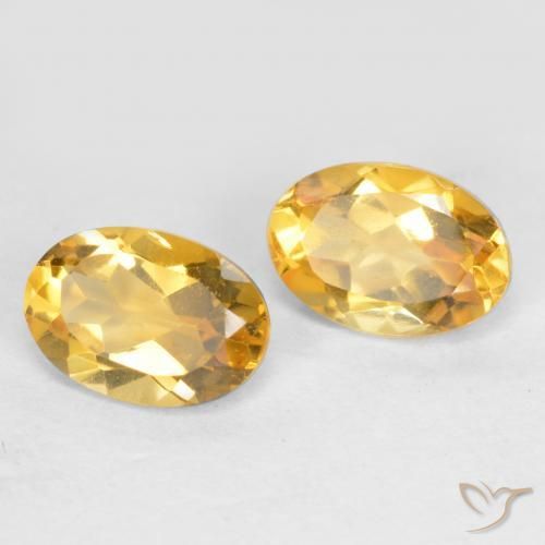 Gemas de Citrino Naranja dorado intenso natural de 0.87 ct, Ovalada, VS