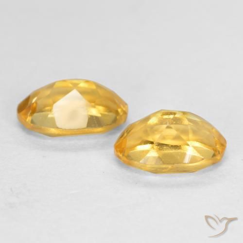 Gemas de Citrino Naranja dorado intenso natural de 0.87 ct, Ovalada, VS