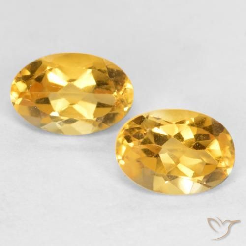 0.82ctw Natural Dorado oscuro medio Citrino, Ovalada, VS