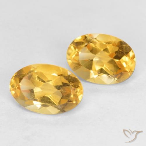 Gemas de Citrino Dorado oscuro medio natural de 0.82 ct, Ovalada, VS