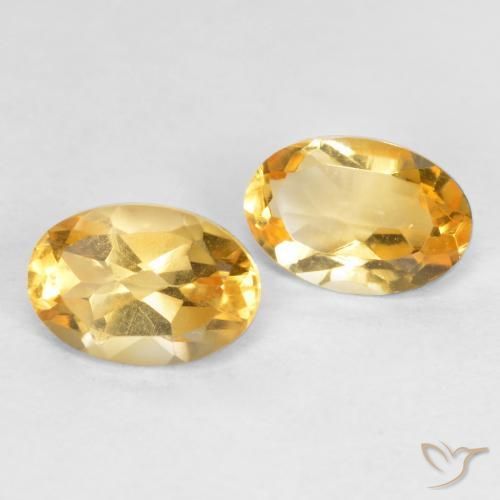 Gemas de Citrino Dorado oscuro medio natural de 0.75 ct, Ovalada, VS