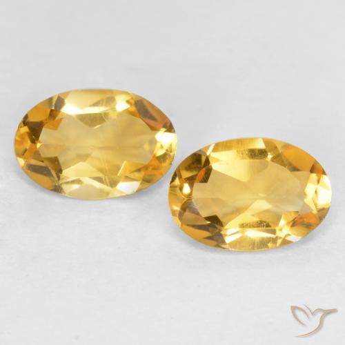 0.72ctw Natural Naranja dorado Citrino, Ovalada, VS