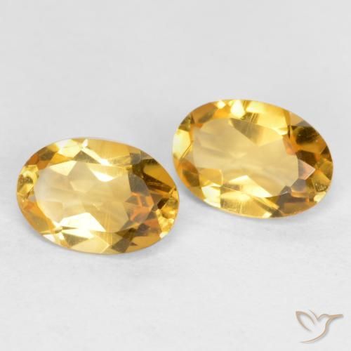 Gemas de Citrino Naranja dorado natural de 0.72 ct, Ovalada, VS