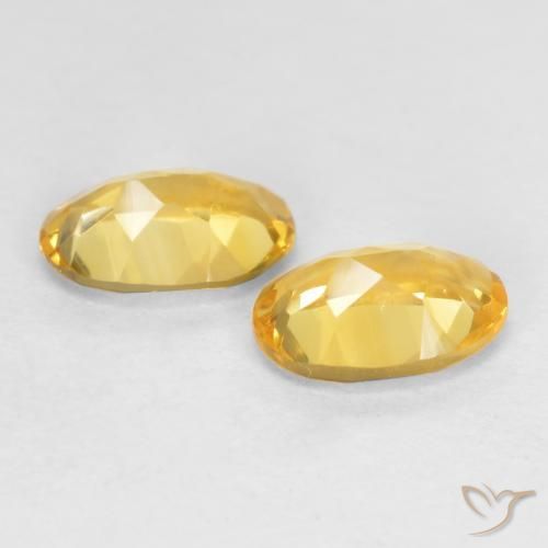 Gemas de Citrino Naranja dorado natural de 0.72 ct, Ovalada, VS