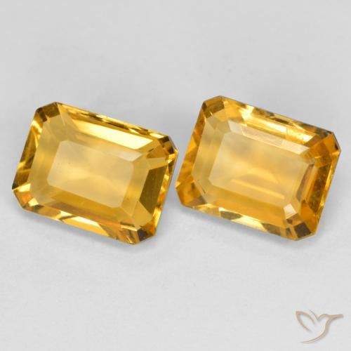 Gemas de Citrino Dorado naranja natural de 2.94 ct, Corte Octágono / Esmeralda, VS
