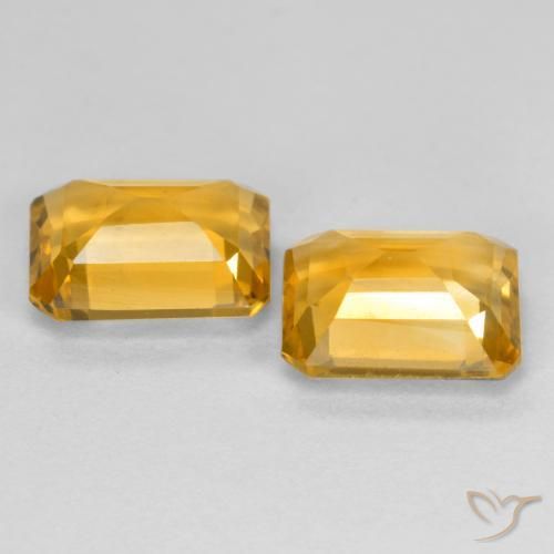 Gemas de Citrino Dorado naranja natural de 2.94 ct, Corte Octágono / Esmeralda, VS