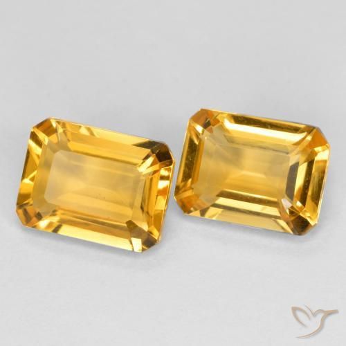 Gemas de Citrino Dorado naranja natural de 2.84 ct, Corte Octágono / Esmeralda, VS