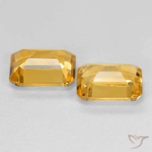 Gemas de Citrino Dorado naranja natural de 2.84 ct, Corte Octágono / Esmeralda, VS