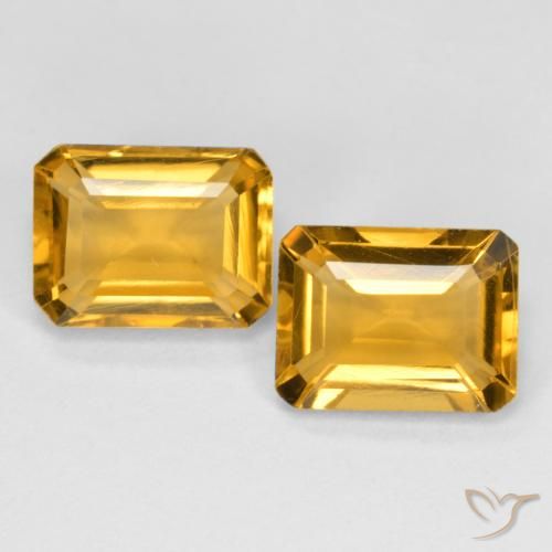 2.93ctw Natural Dorado-naranja medio Citrino, corte esmeralda, VS