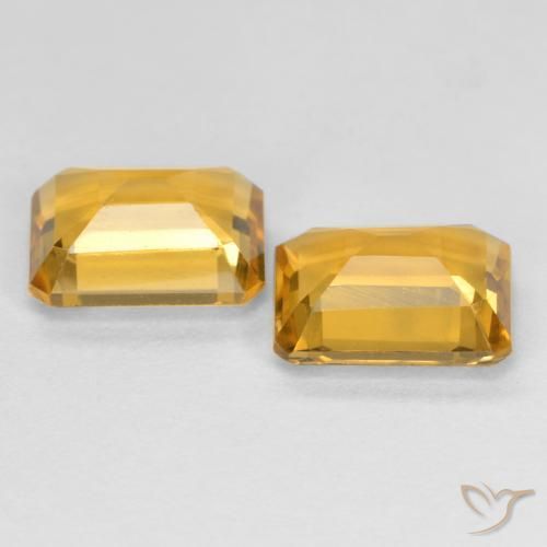 Gemas de Citrino Dorado-naranja medio natural de 2.93 ct, Corte Octágono / Esmeralda, VS