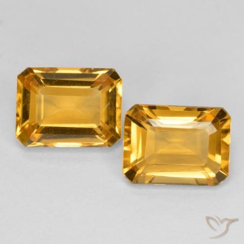 3.07ctw Natural Dorado naranja Citrino, corte esmeralda, VS