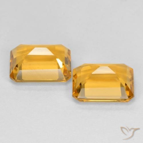 Gemas de Citrino Dorado naranja natural de 3.07 ct, Corte Octágono / Esmeralda, VS