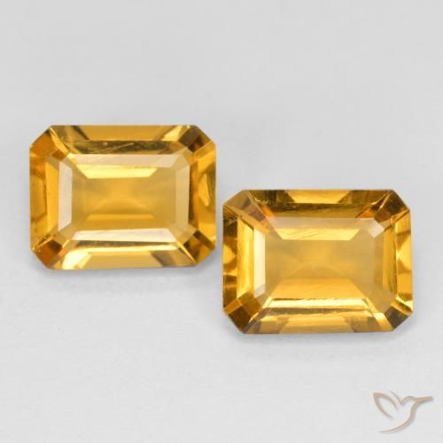 Gemas de Citrino Dorado naranja natural de 2.67 ct, Corte Octágono / Esmeralda, VS