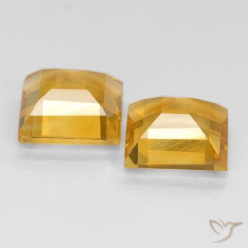 Gemas de Citrino Naranja dorado intenso natural de 2.85 ct, Cuadrado, VS