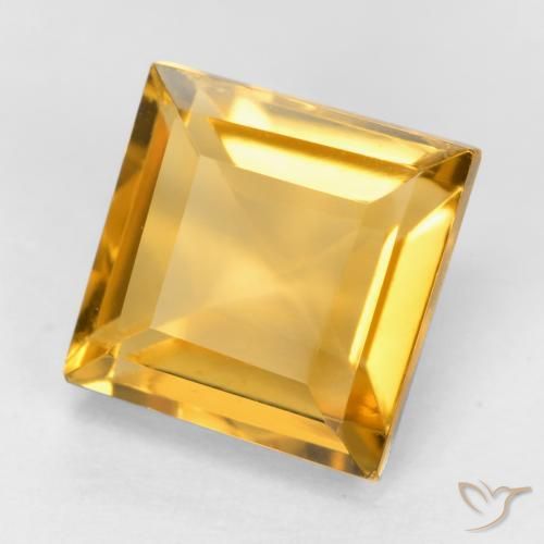 Citrino Dorado natural de 2.00 ct, Cuadrado, VVS-VS